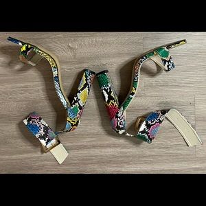 Women’s Multicolor Snake Skin Print Heels